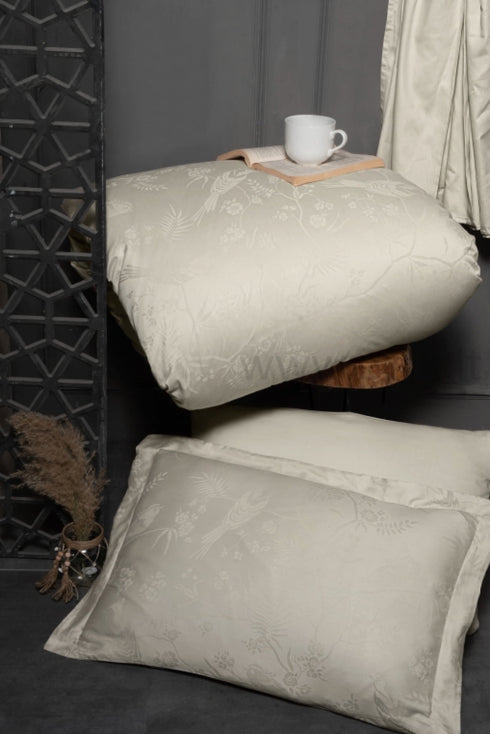 Exclusive žakardinio satino "Jacquard Collection" patalynės komplektas, šviesiai smėlinės spalvos